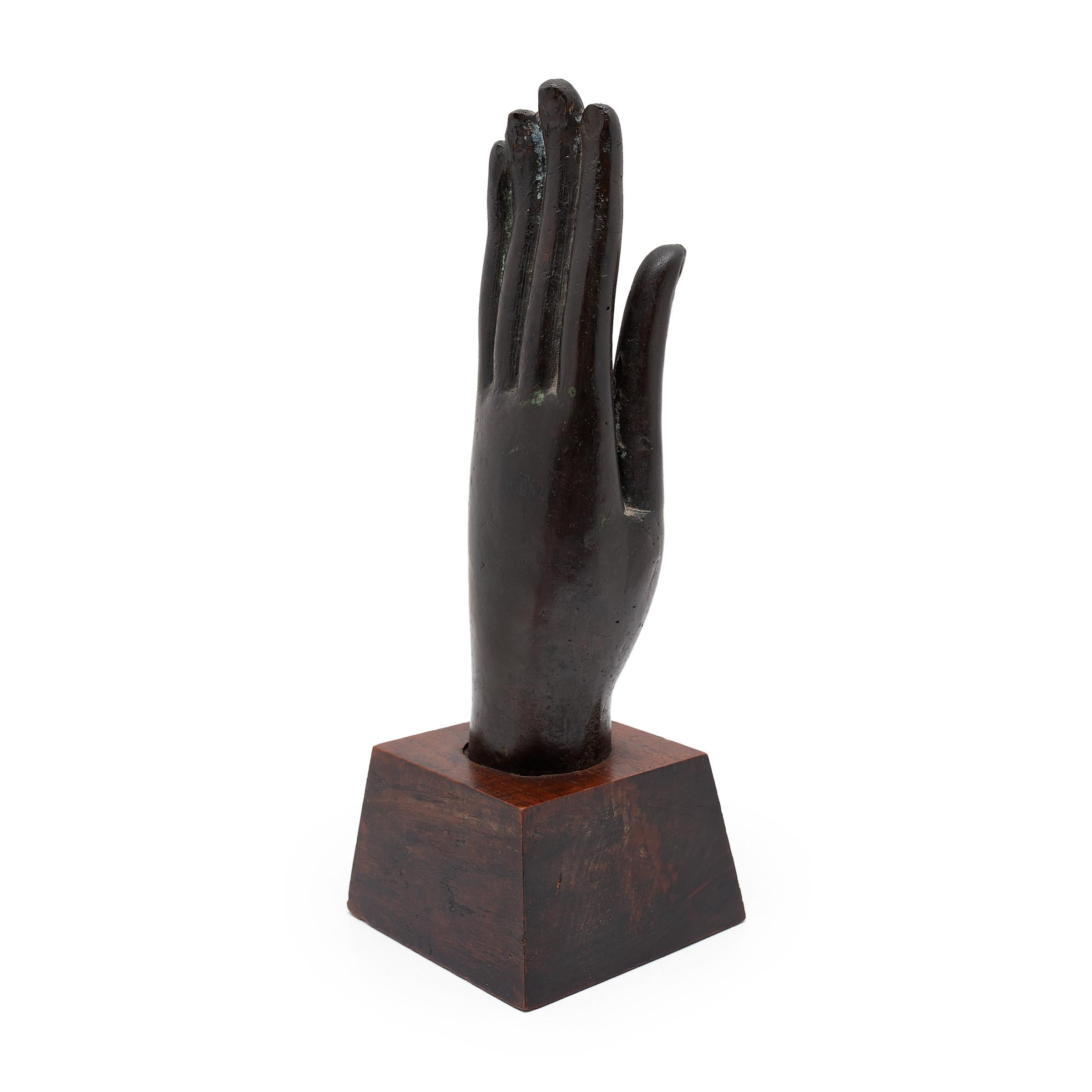 Cast Thai Bronze Buddha's Hand, c. 1850 For Sale