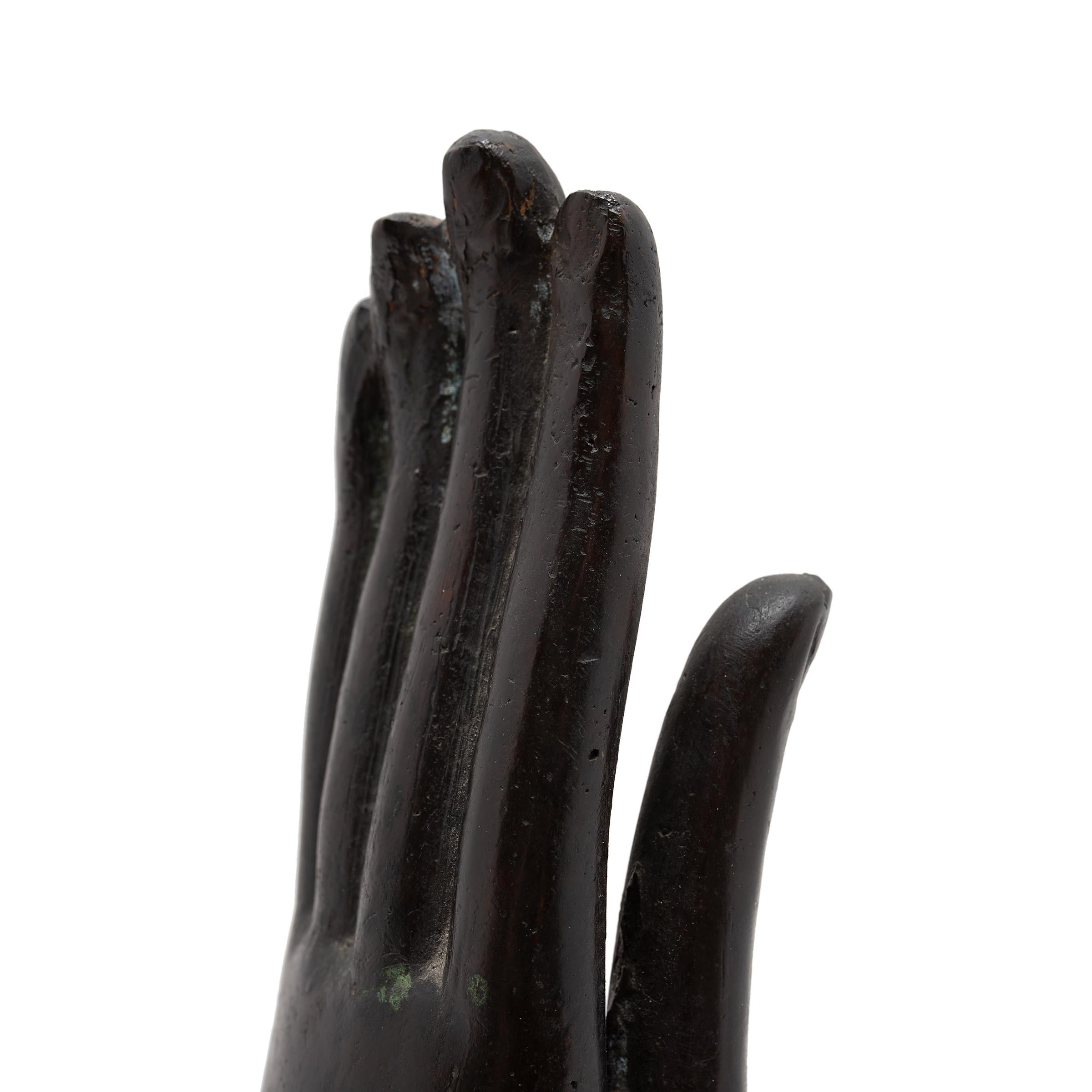 Thai Bronze Buddha's Hand, c. 1850 In Good Condition For Sale In Chicago, IL