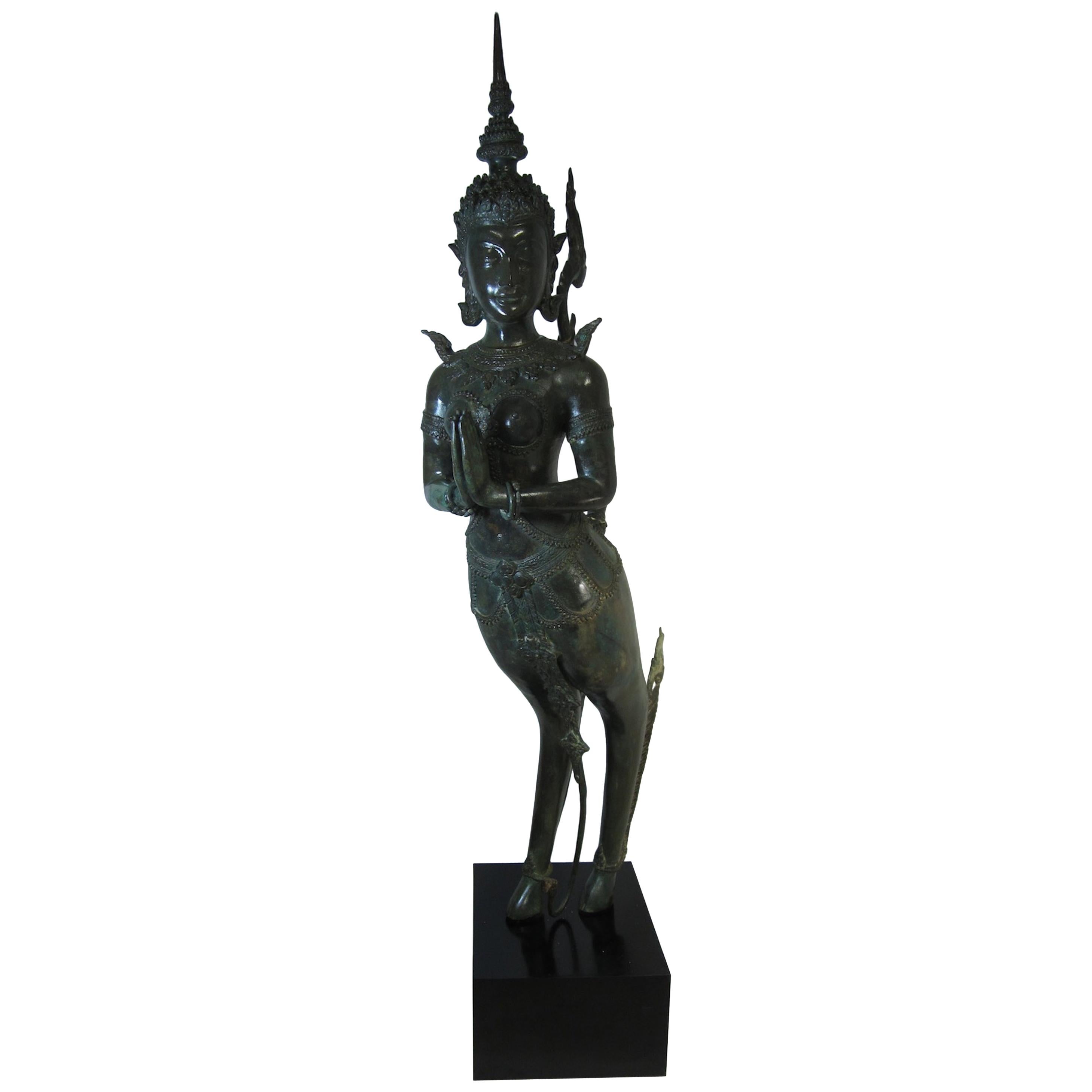 Thai Bronze Figure of a Kinnari For Sale