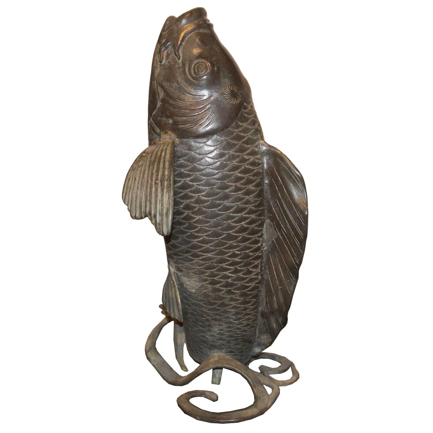 Early 20th Century Thai Bronze Fish For Sale