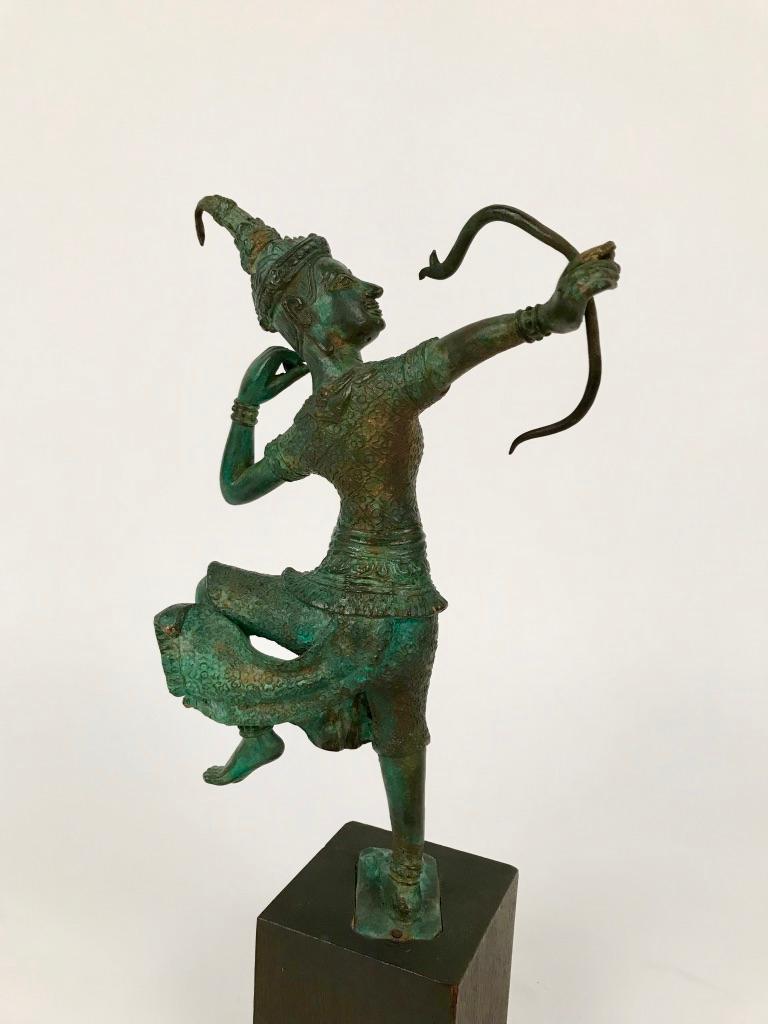 Cast Thai Bronze of Rama as an Archer