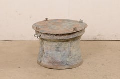 Thai Bronze Rain Drum W/Frog Accents