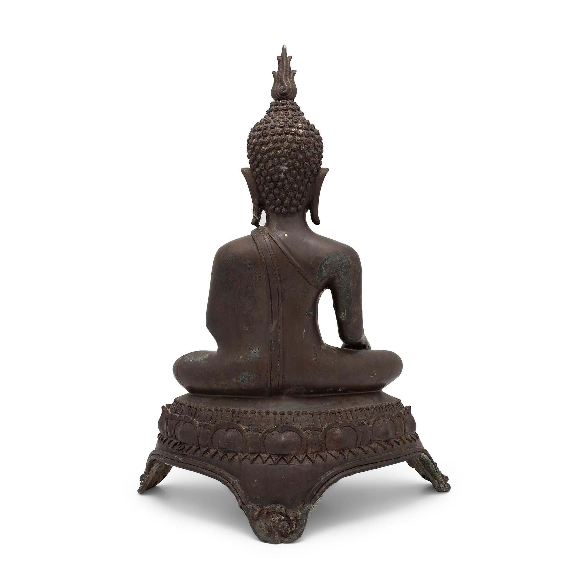 Cast Thai Bronze Seated Buddha, c. 1850