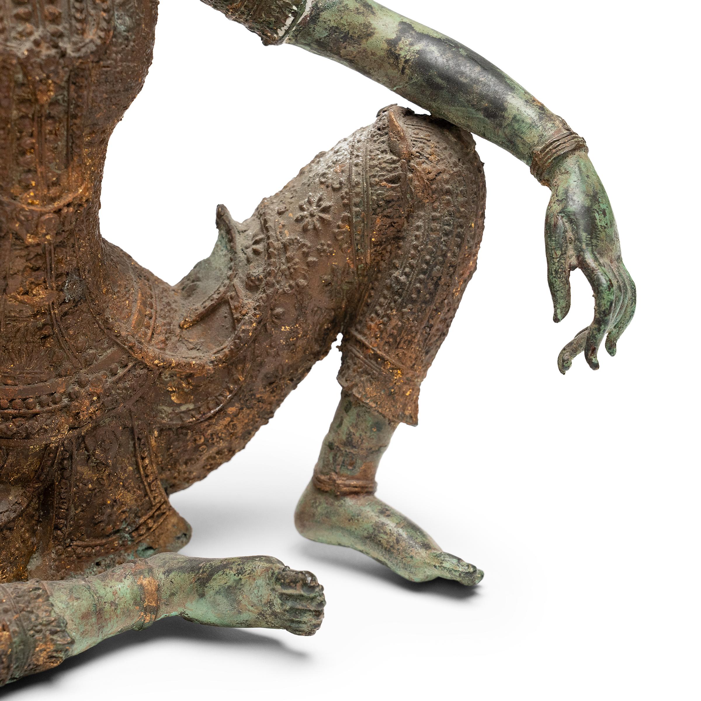 Moulage Figurine de guerrier thaïlandais en bronze en vente
