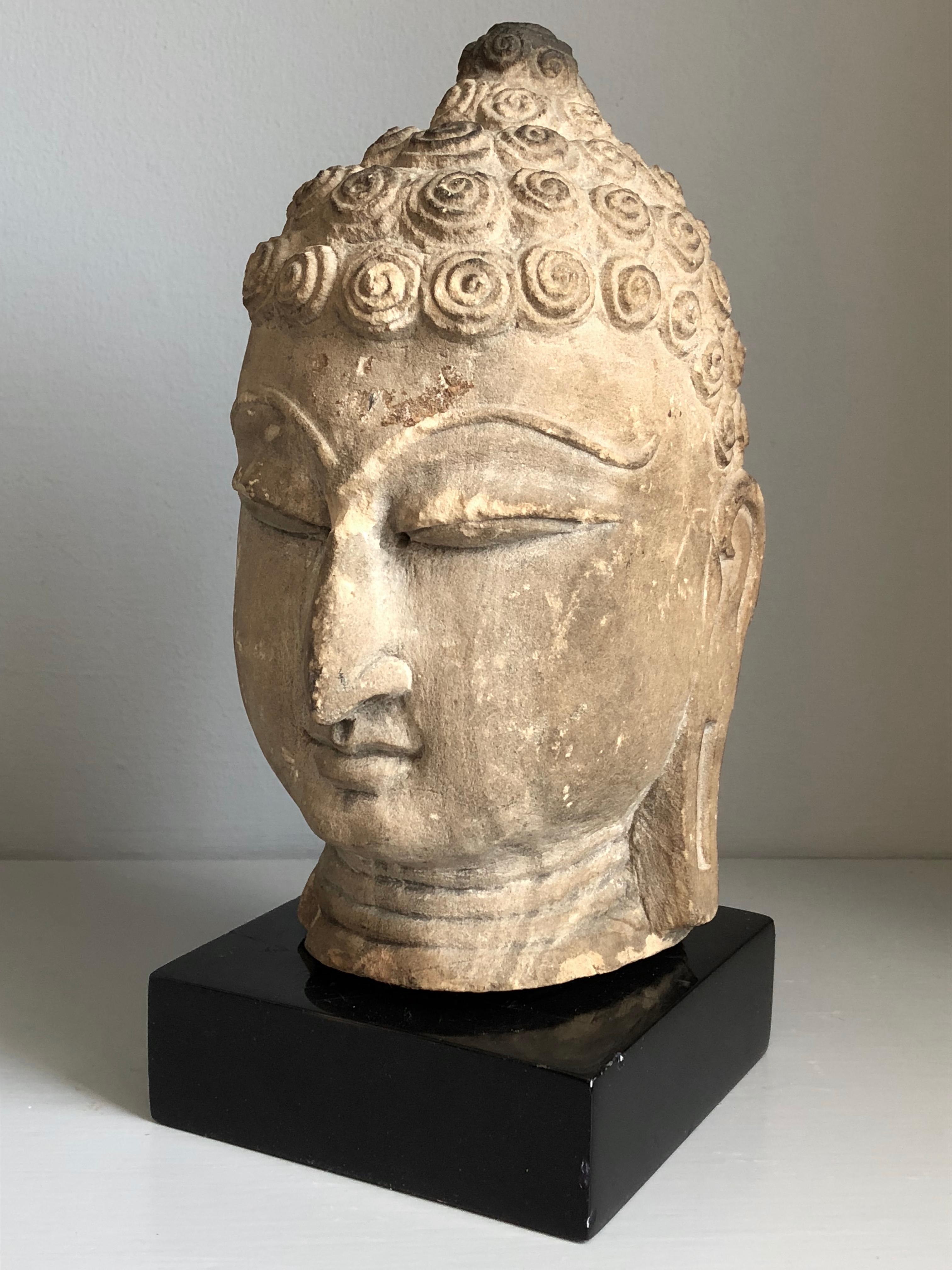 Sandstone Thai Buddha Head, Ayutthaya Period