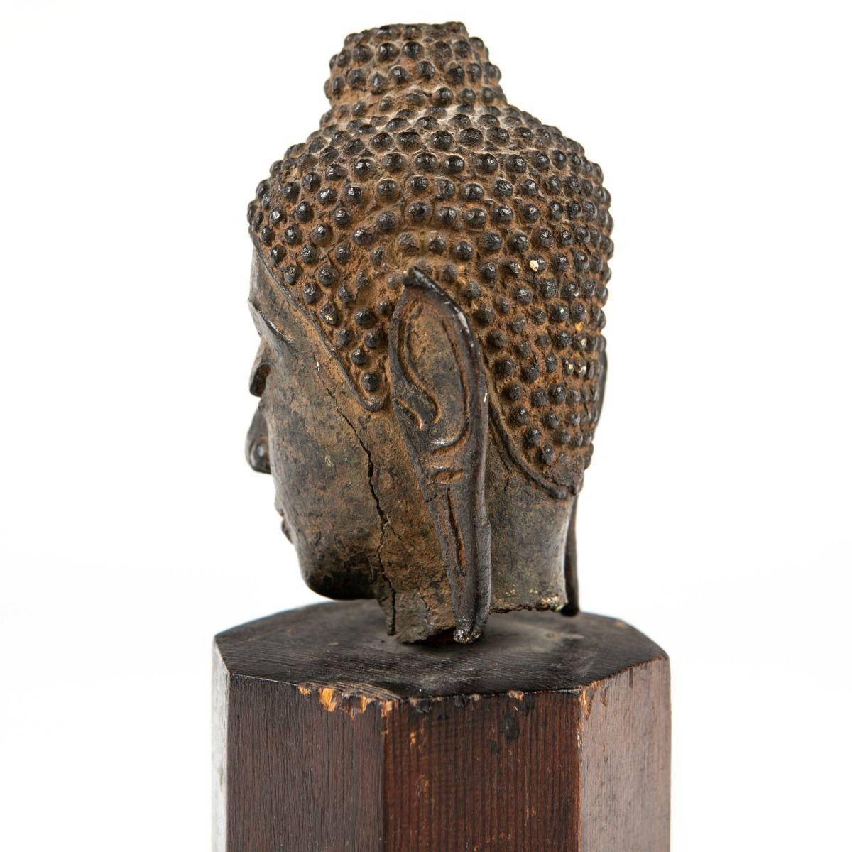 Other Thai Buddha Head in Bronze, 17th-18th Century For Sale