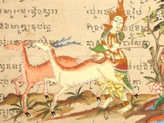 Thai Buddhist Manuscript Painting of a Scene from the "Mahabharata"