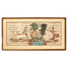 Thai Buddhist Manuscript Painting of a Scene from the "Mahabharata"