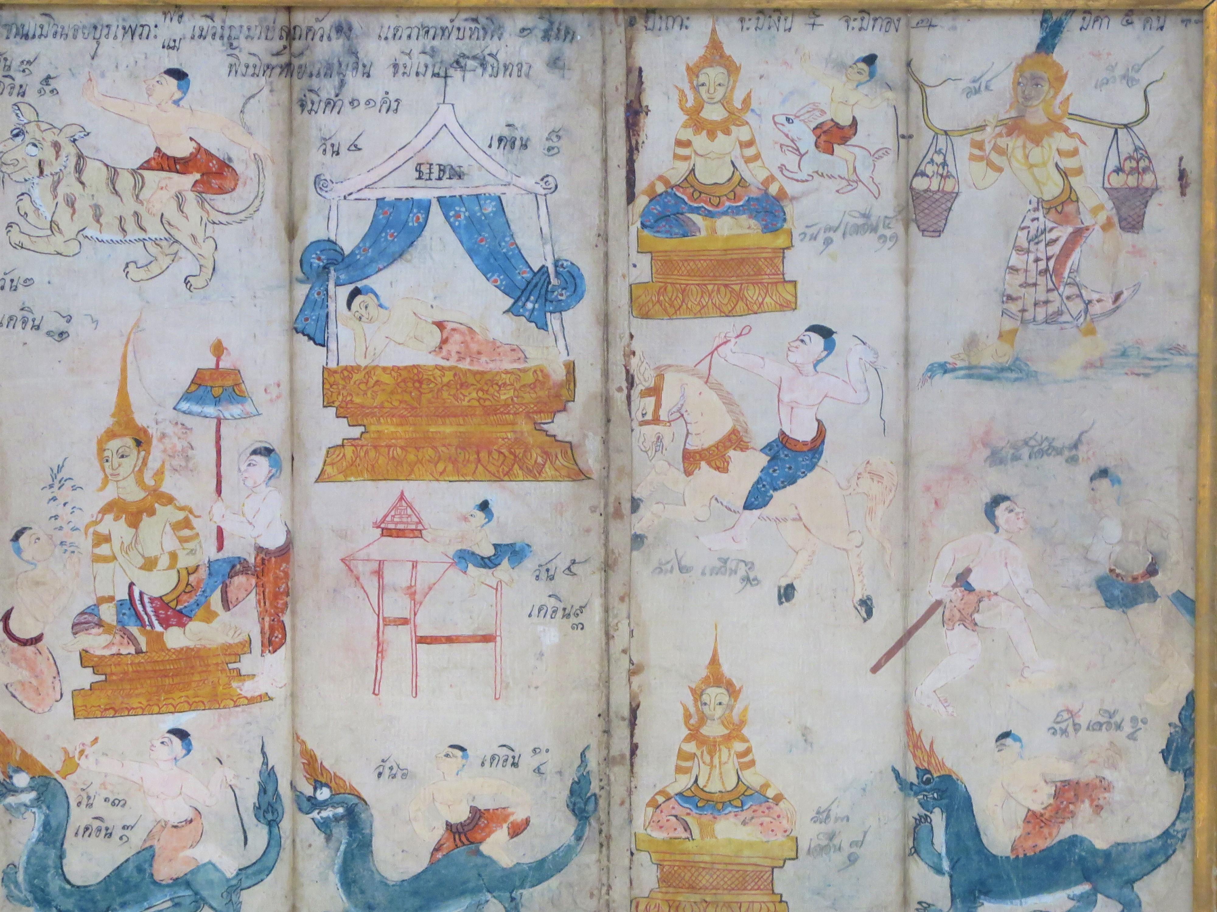 Thai Buddhist Painting In Good Condition In Dallas, TX