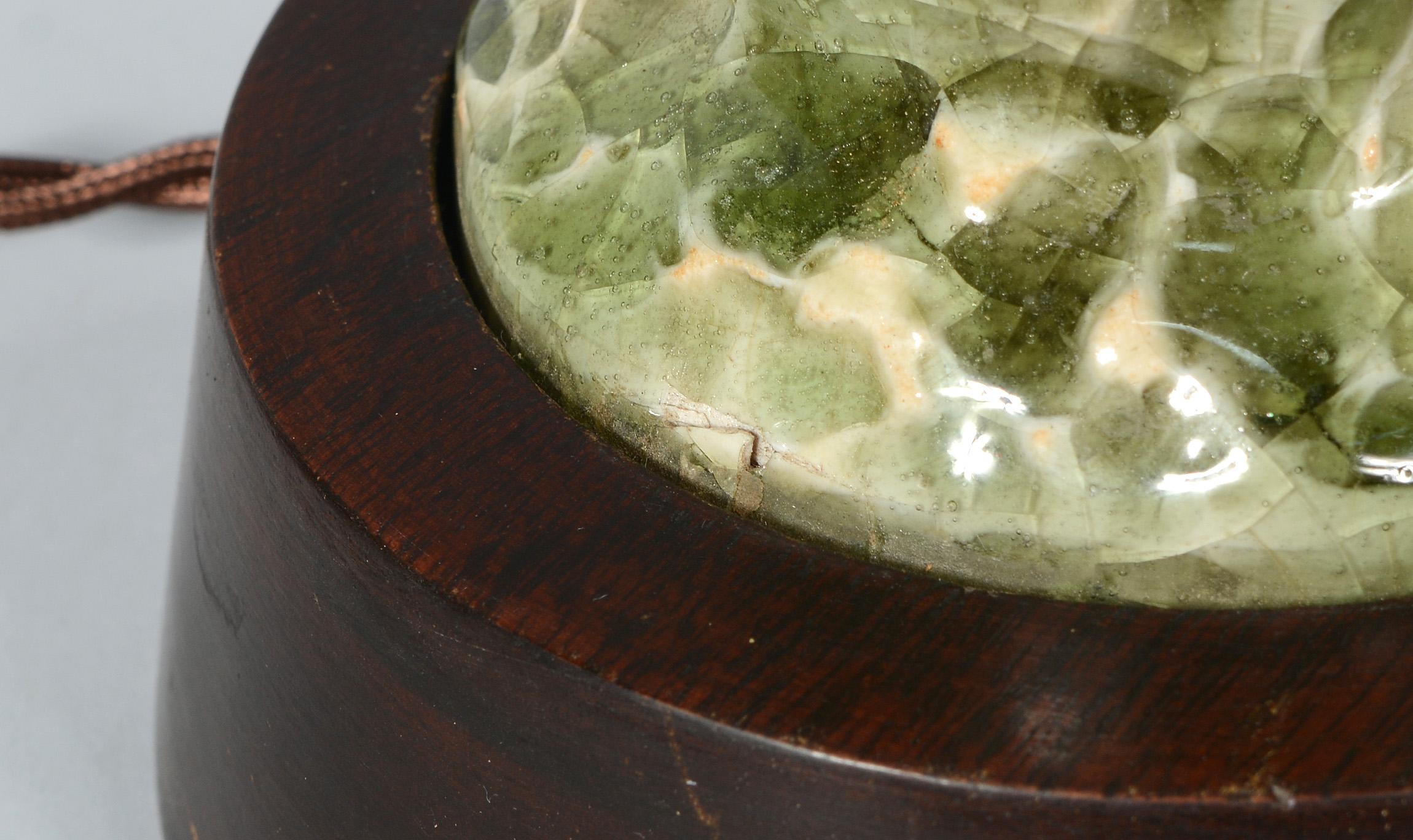 Ceramic Thai Celadon Table Lamp with Textured Surface For Sale