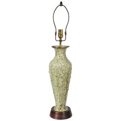 Thai Celadon Table Lamp with Textured Surface