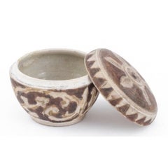Thai ceramic covered box from the Sawankhalok kilns.