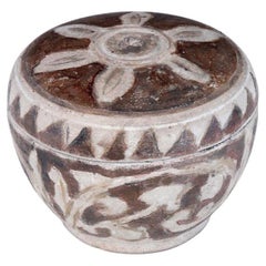 Scatola coperta in ceramica tailandese proveniente dai forni di Sawankhalok.
