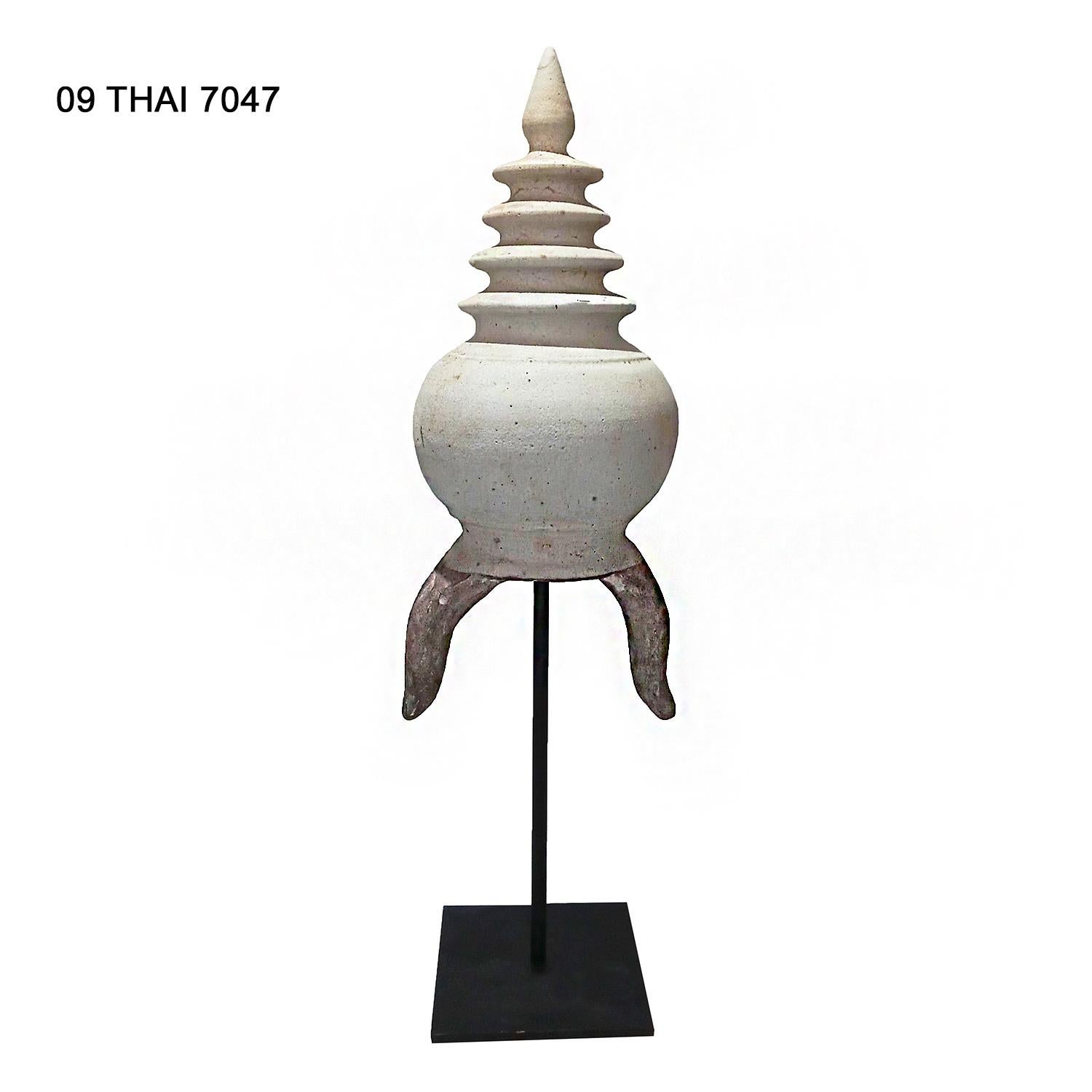 Thai Ceramic Stupa, on Stand For Sale 5