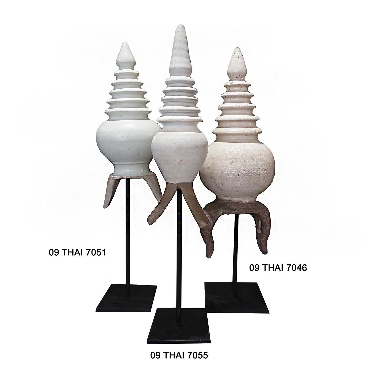 Thai Ceramic Stupa Architectural Details, on Stand For Sale 6