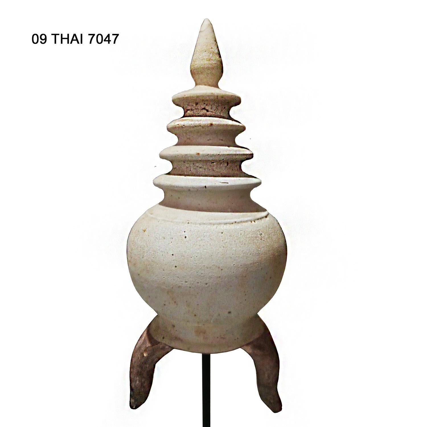 Thai Ceramic Stupa, on Stand For Sale 6