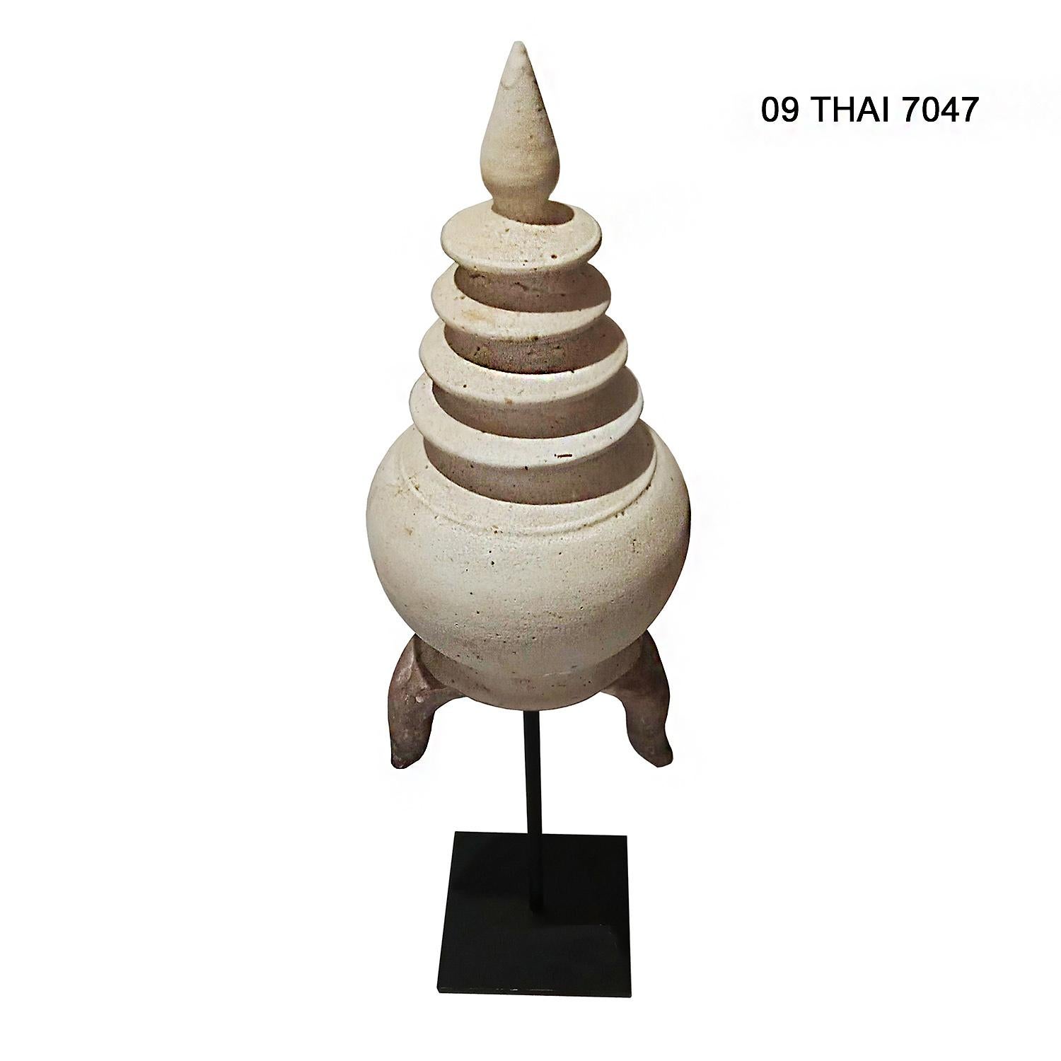 Thai Ceramic Stupa, on Stand For Sale 8