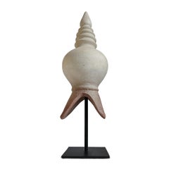 Thai Earthenware Stupa on Stand, Handcrafted, Glazed Finish, 1960s