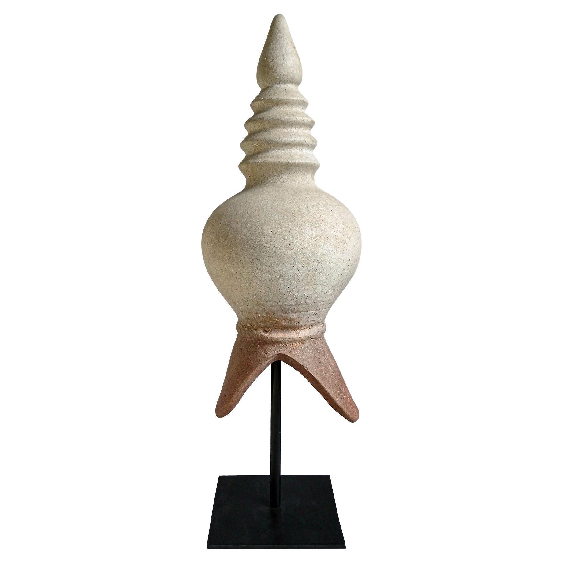 Thai Ceramic Stupa, on Stand For Sale