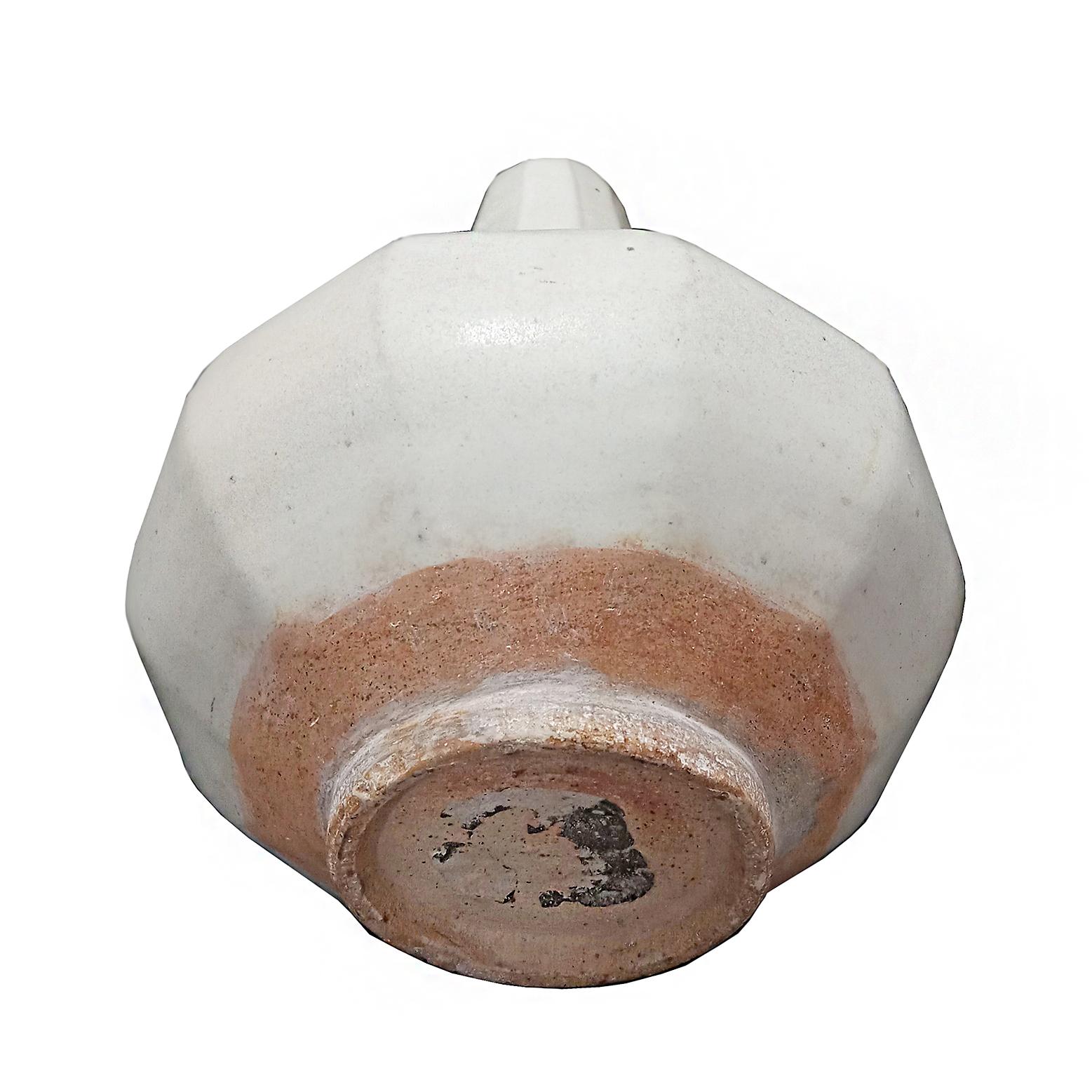 Thai Ceramic Vase with White Glaze, Contemporary For Sale 3