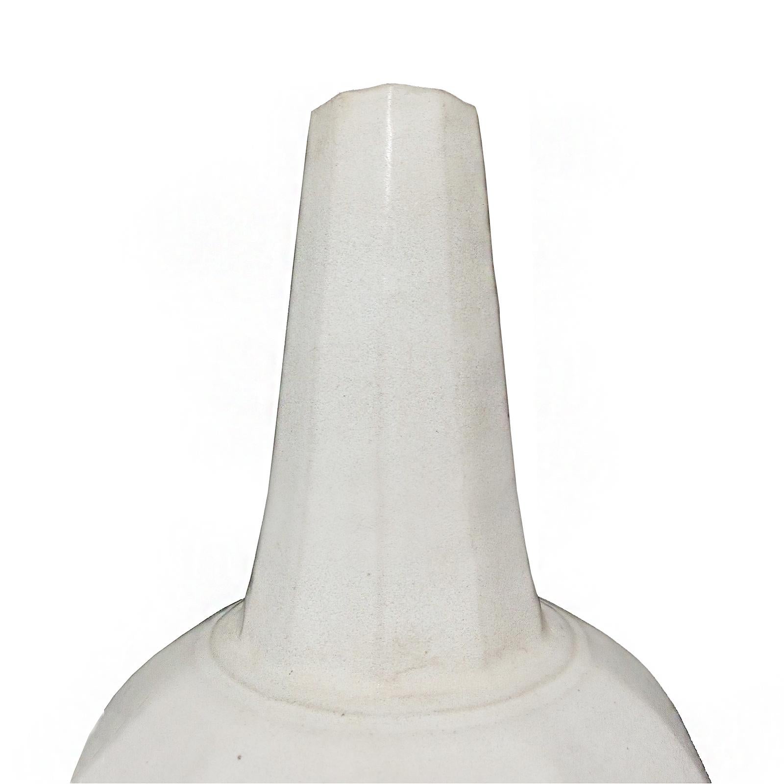 Late 20th Century Thai Ceramic Vase with White Glaze, Contemporary For Sale