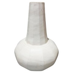 Vintage Thai Ceramic Vase with White Glaze, Contemporary