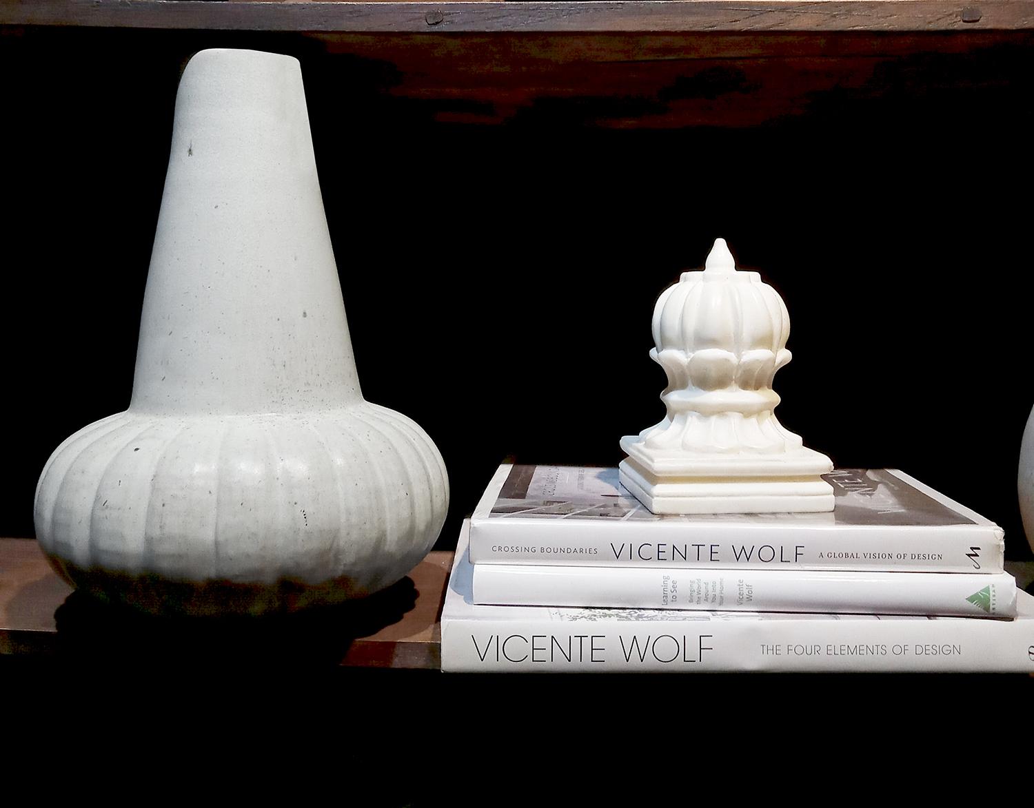 Thai Ceramic Vase with White Glaze, Contemporary For Sale 8