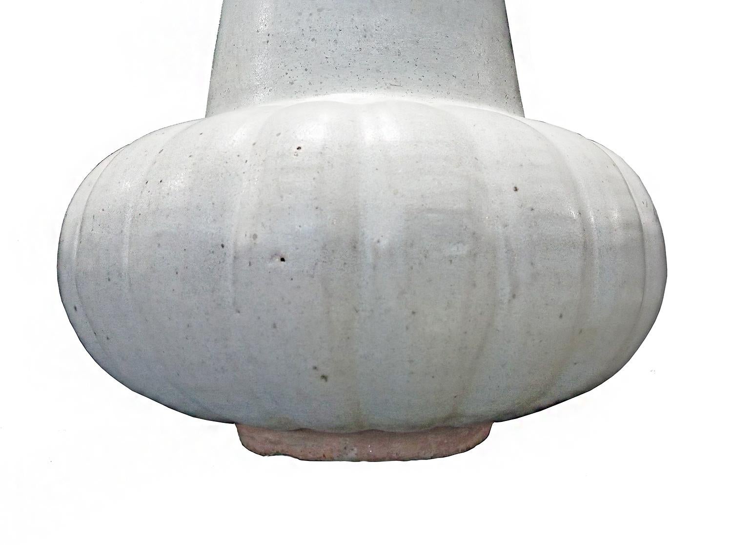 Thai Ceramic Vase with White Glaze, Contemporary For Sale 2
