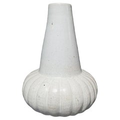 Thai Ceramic Vase with White Glaze, Contemporary