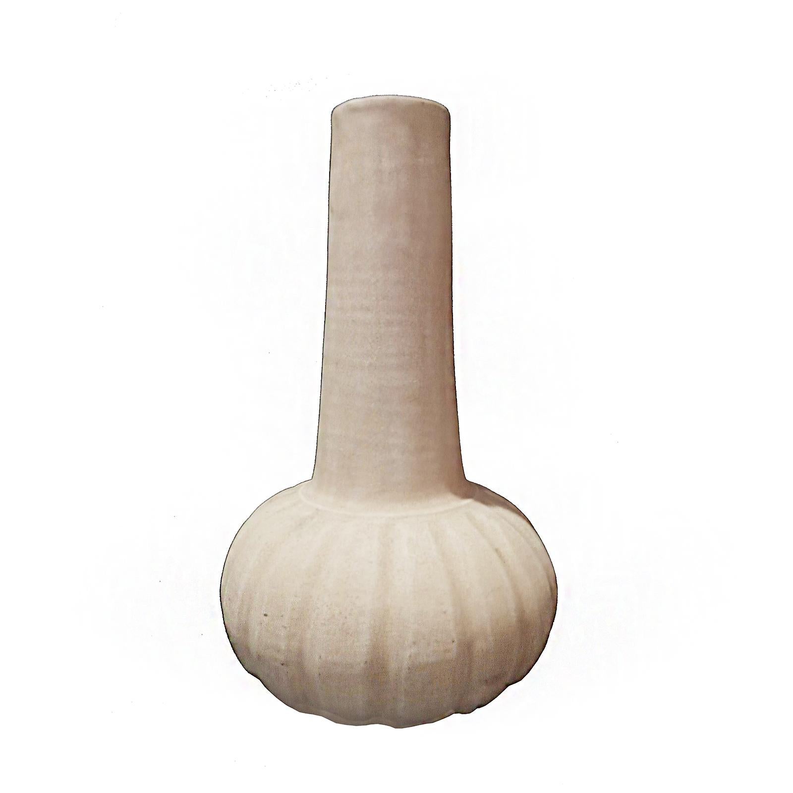 Thai Ceramic Vase with Light Beige Glaze 3