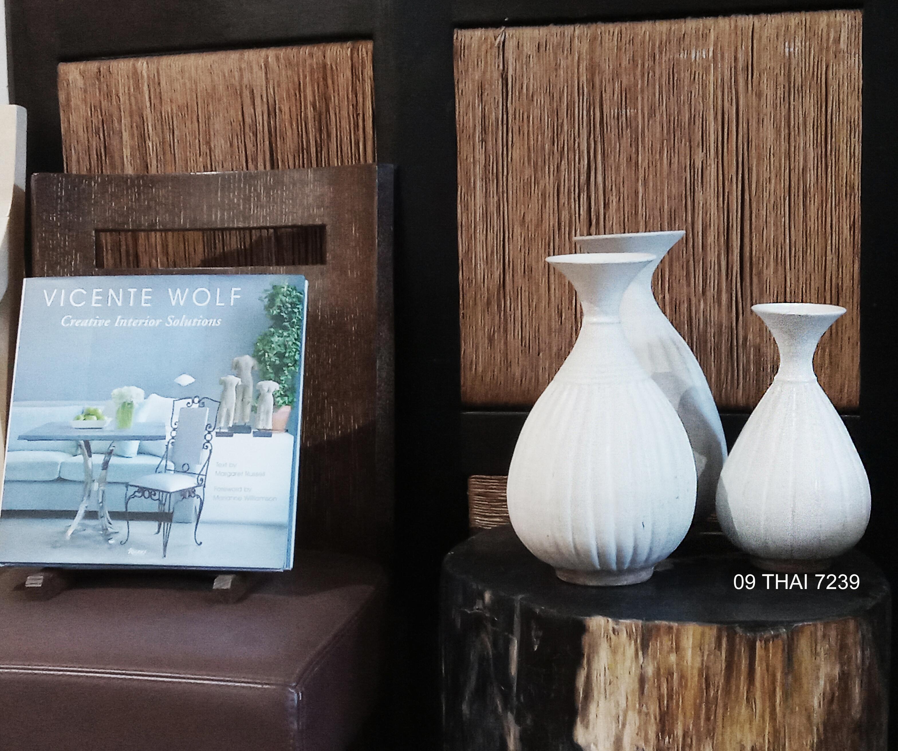 Thai Ceramic Vase with White Glaze For Sale 4