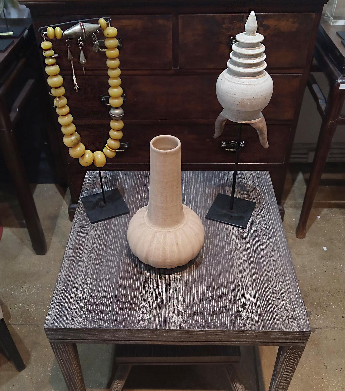 Thai Ceramic Vase with Light Beige Glaze 5