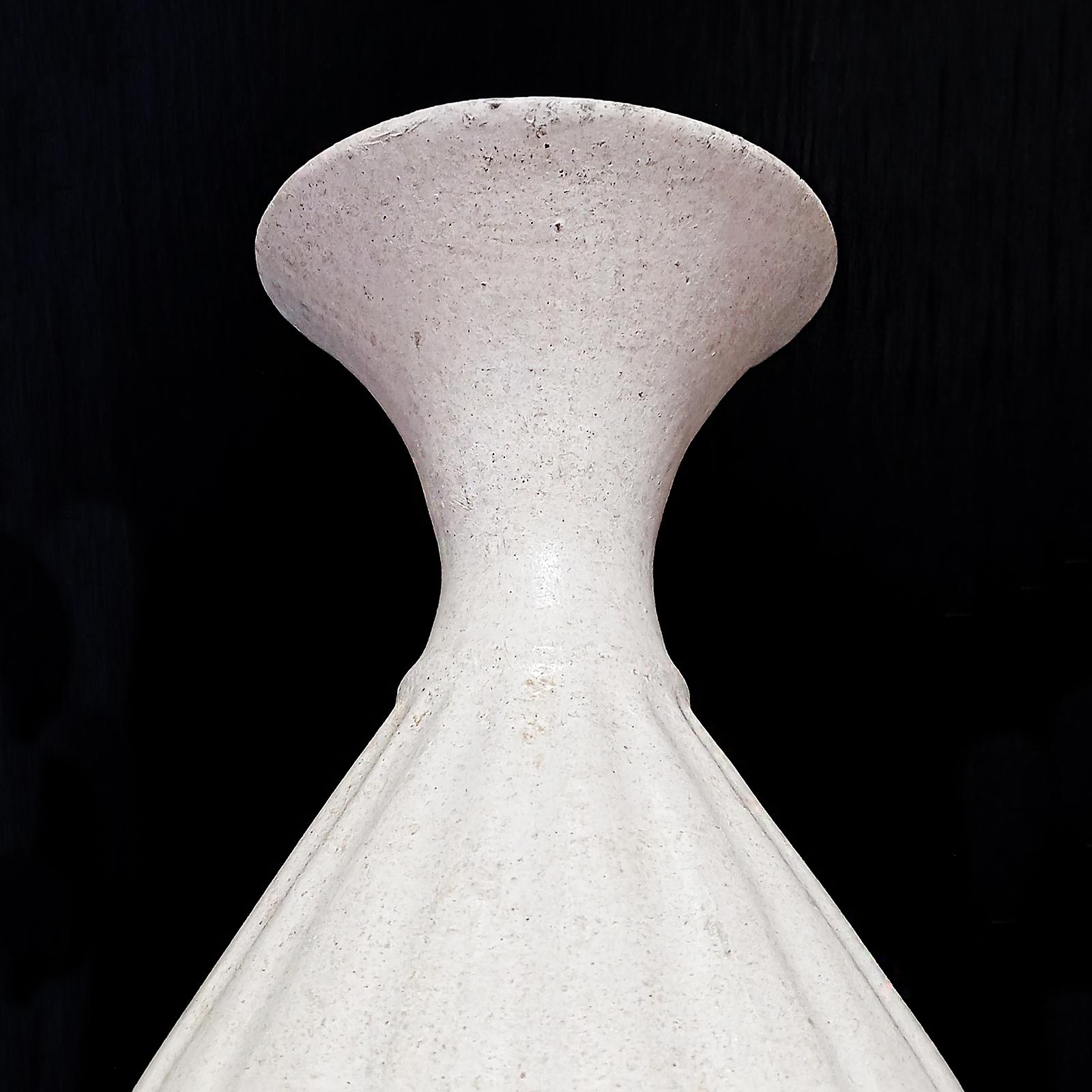 Contemporary Thai Ceramic Vase with White Glaze For Sale