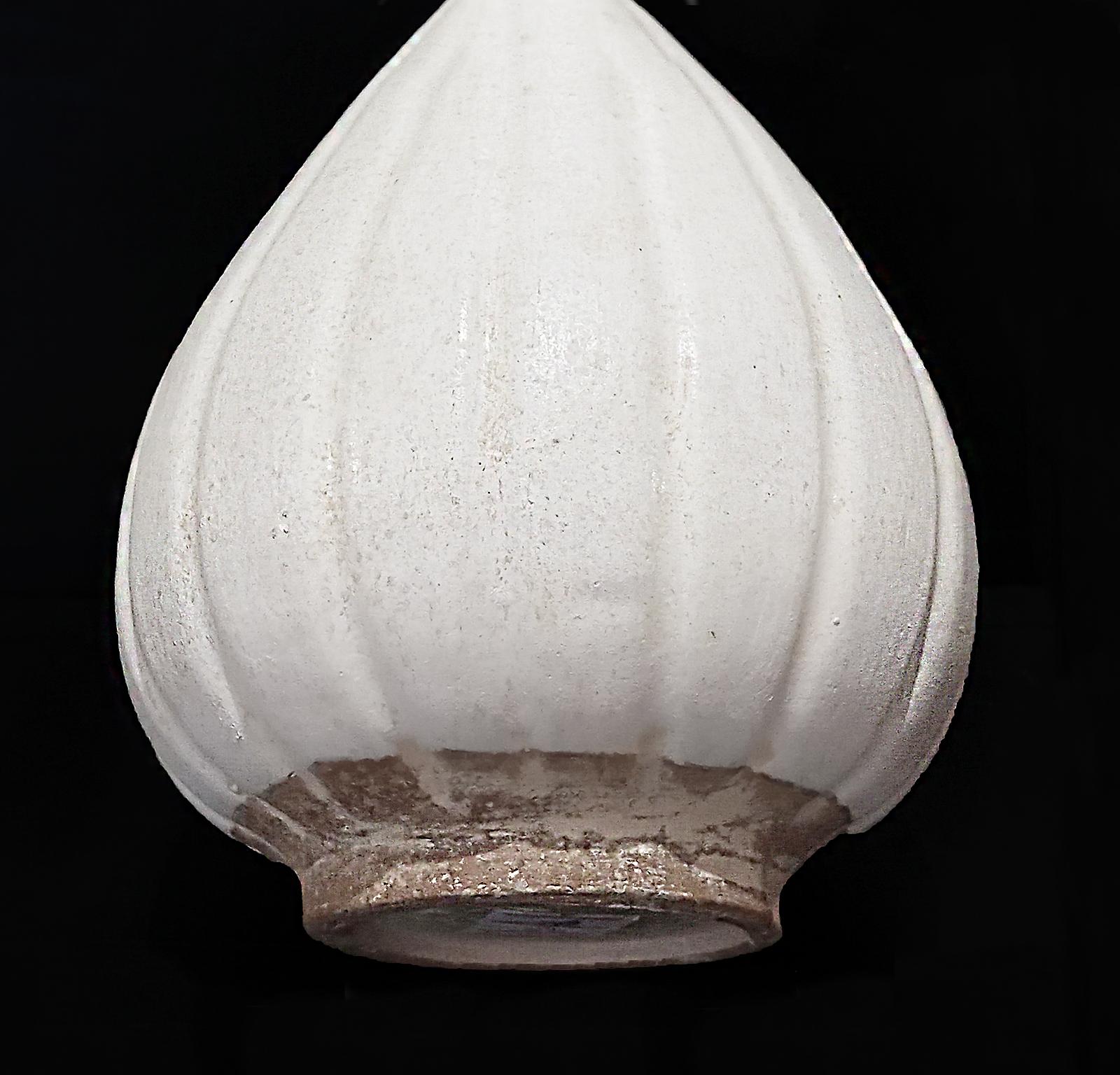 Thai Ceramic Vase with White Glaze For Sale 1