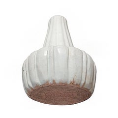 Thai Ceramic Vase with White Glaze, Mid 20th Century