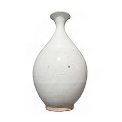 Thai Ceramic Vase with White Glaze, Mid 20th Century