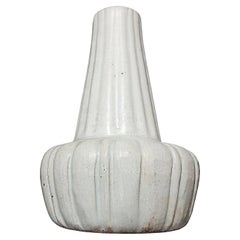 Thai Ceramic Vase with White Glaze, Mid 20th Century