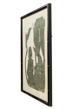 Thai Charcoal painting of a Man and Women