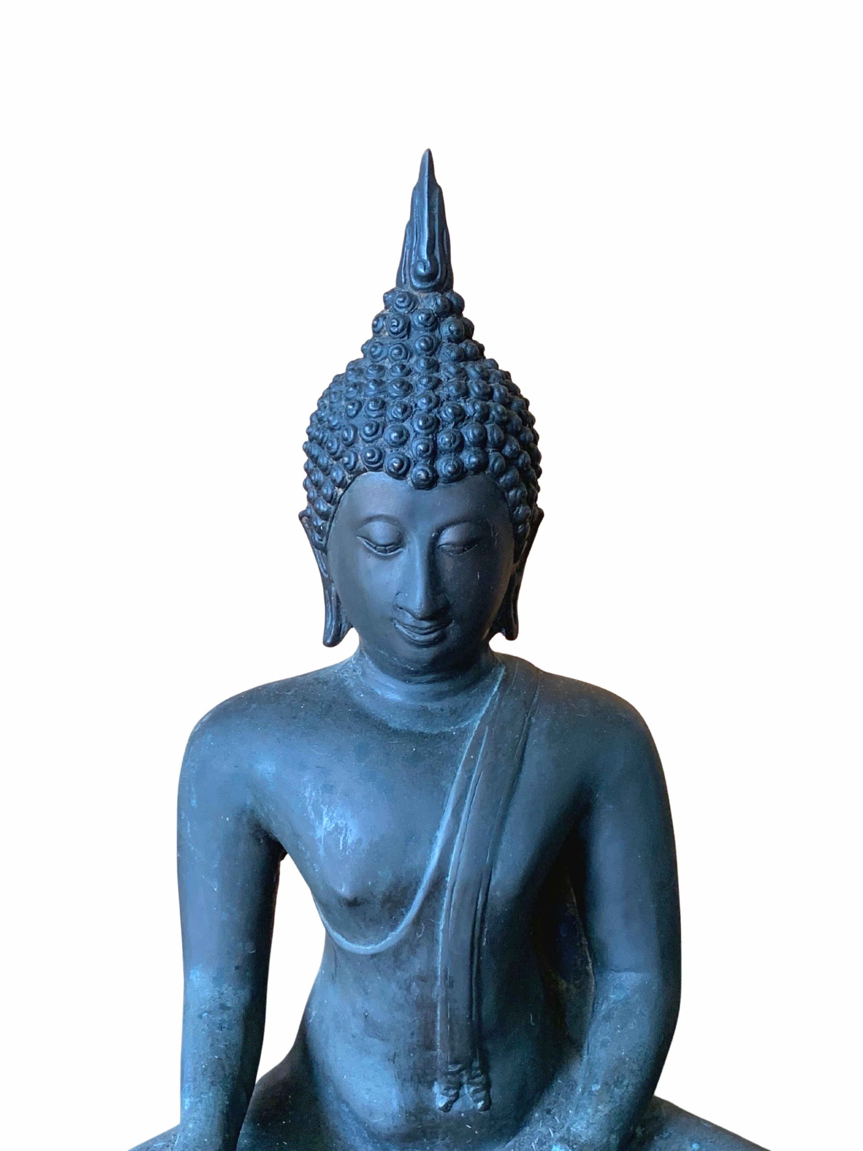 Bouddha thaïlandais Chiang Saen en bronze, vers 1950 Bon état - En vente à Jimbaran, Bali