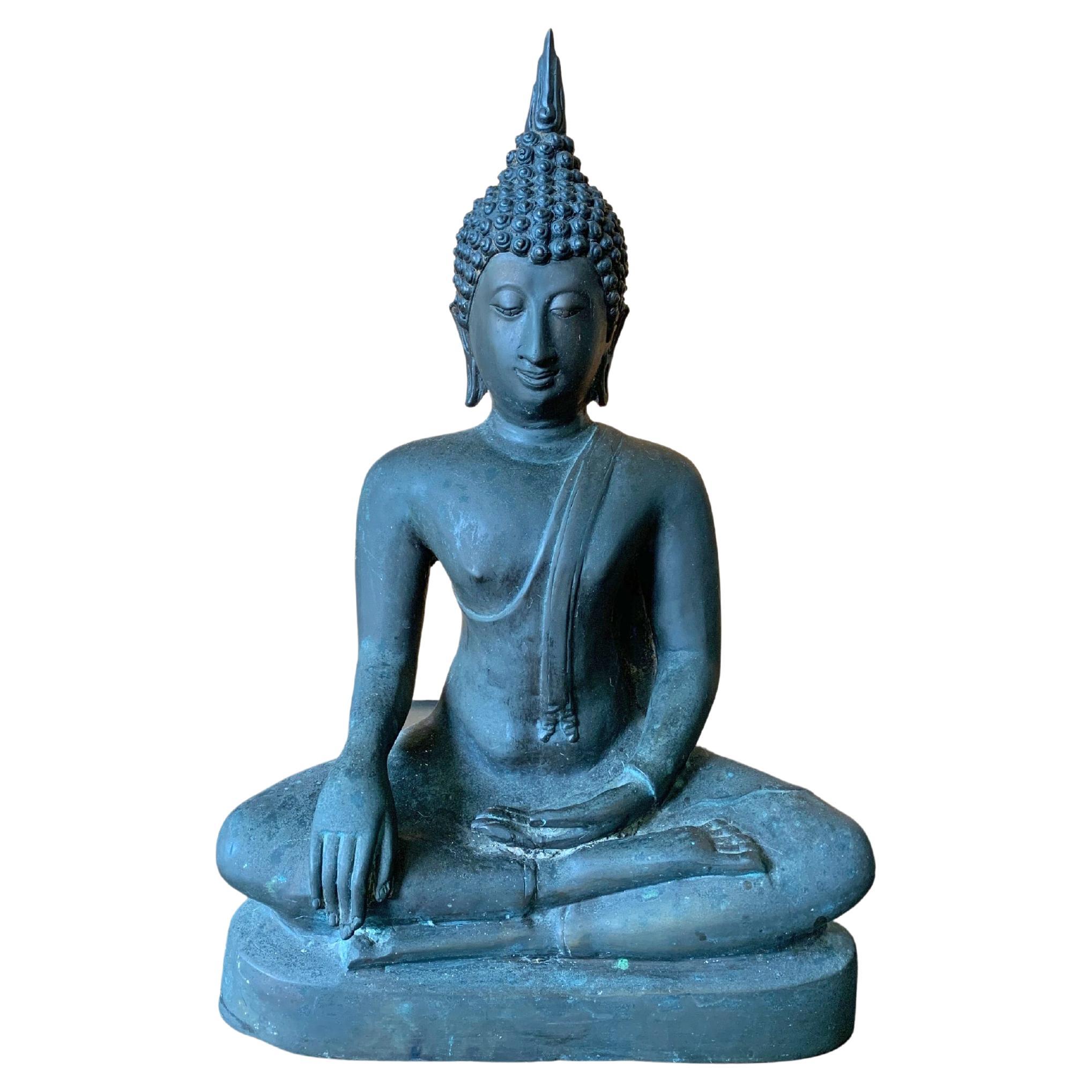 Thailändischer Chiang Saen-Buddha aus Bronze, um 1950