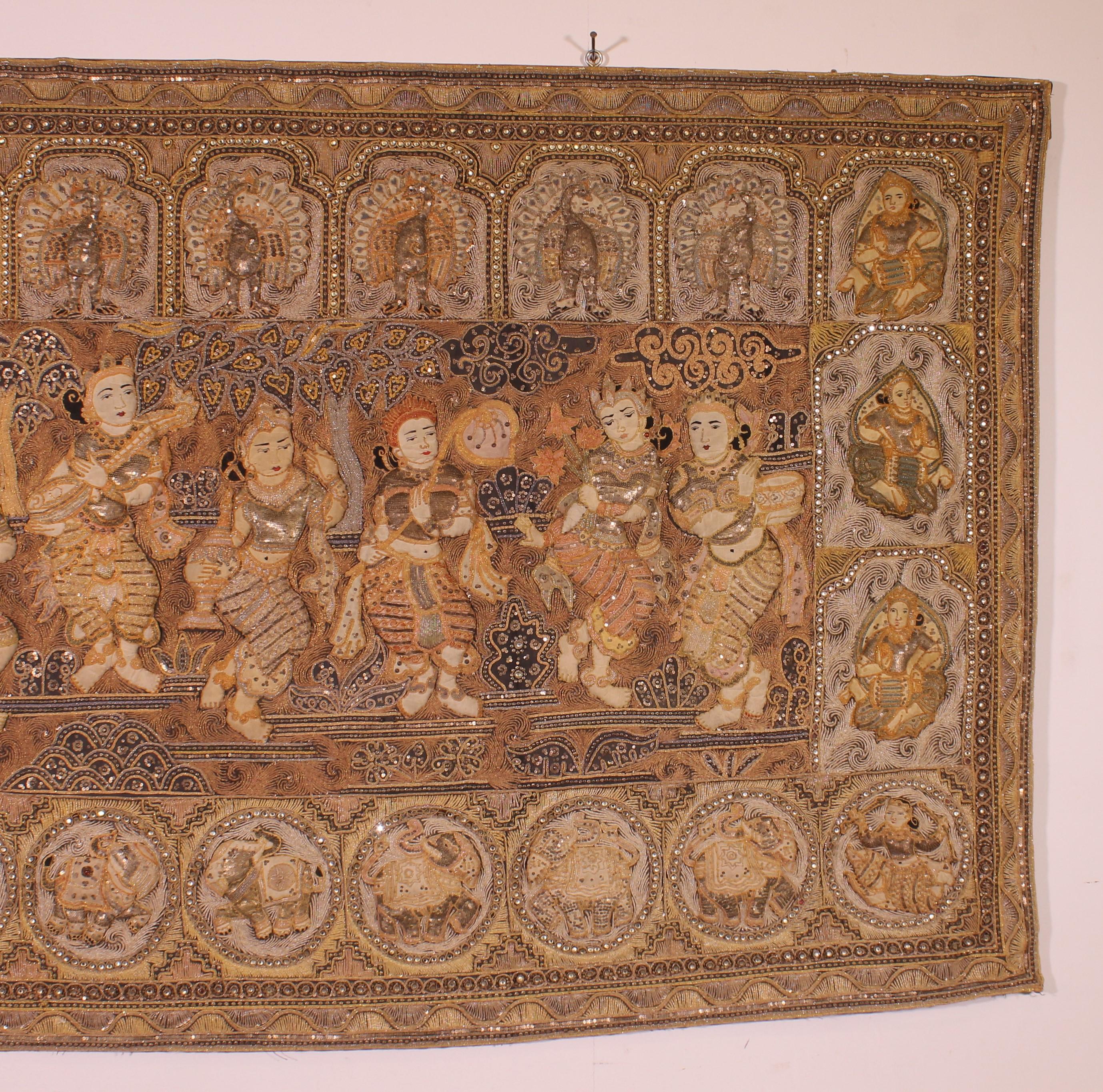 Mouvement esthétique Broderie thaïlandaise - 19ème siècle en vente
