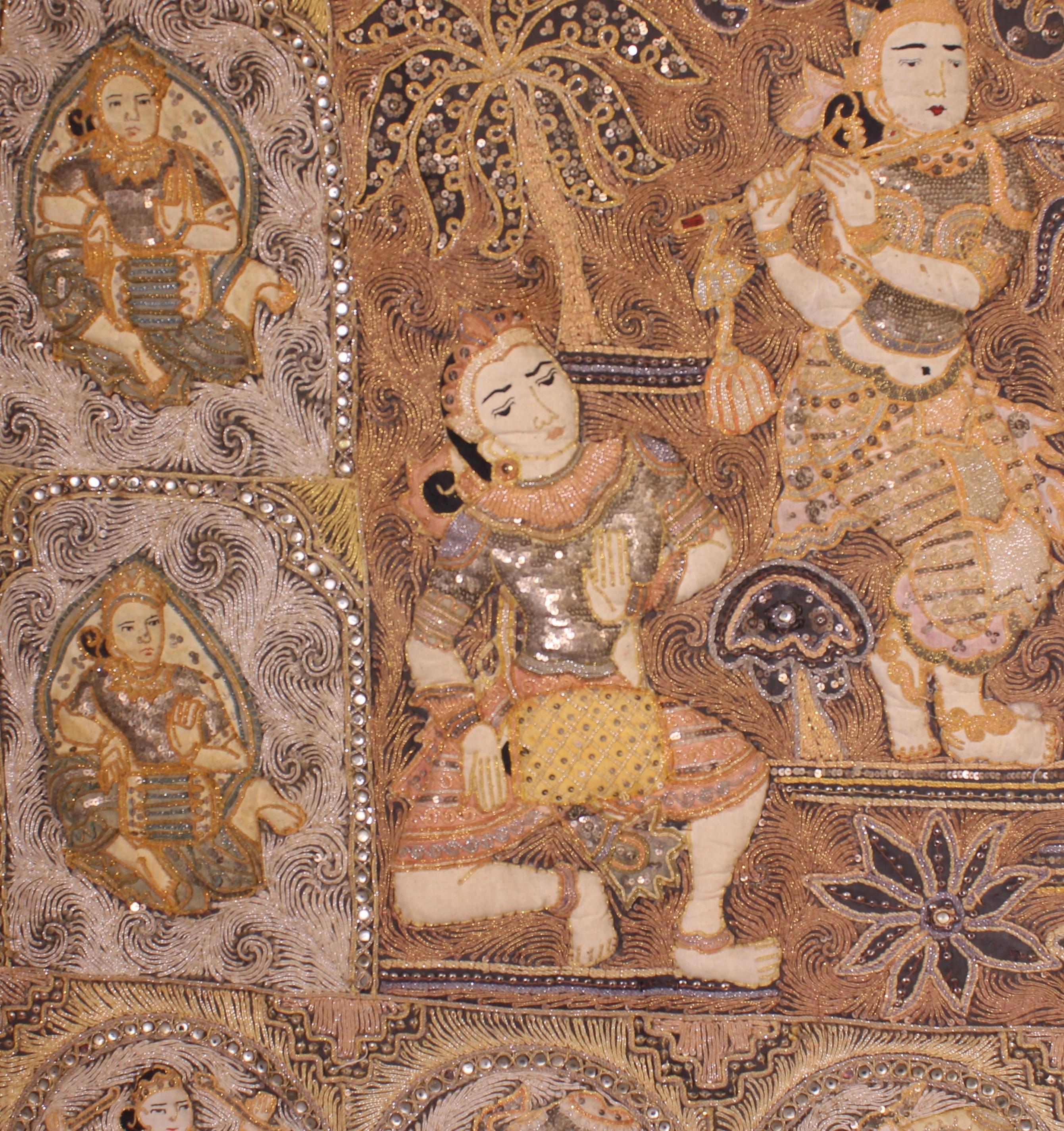 Broderie thaïlandaise - 19ème siècle en vente 2
