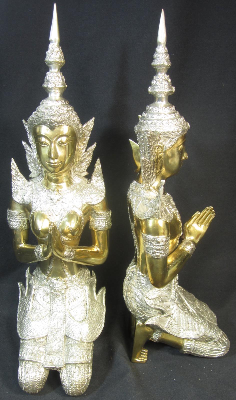 Pair Thai gilt brass figures, 
total weight 5.3kg.
Our eclectic stock crosses cultures, continents, styles and famous names.
