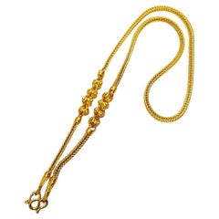 Thai flower pikun necklace. Brass+silver on 24K Goldplated. Thai sukhothai style