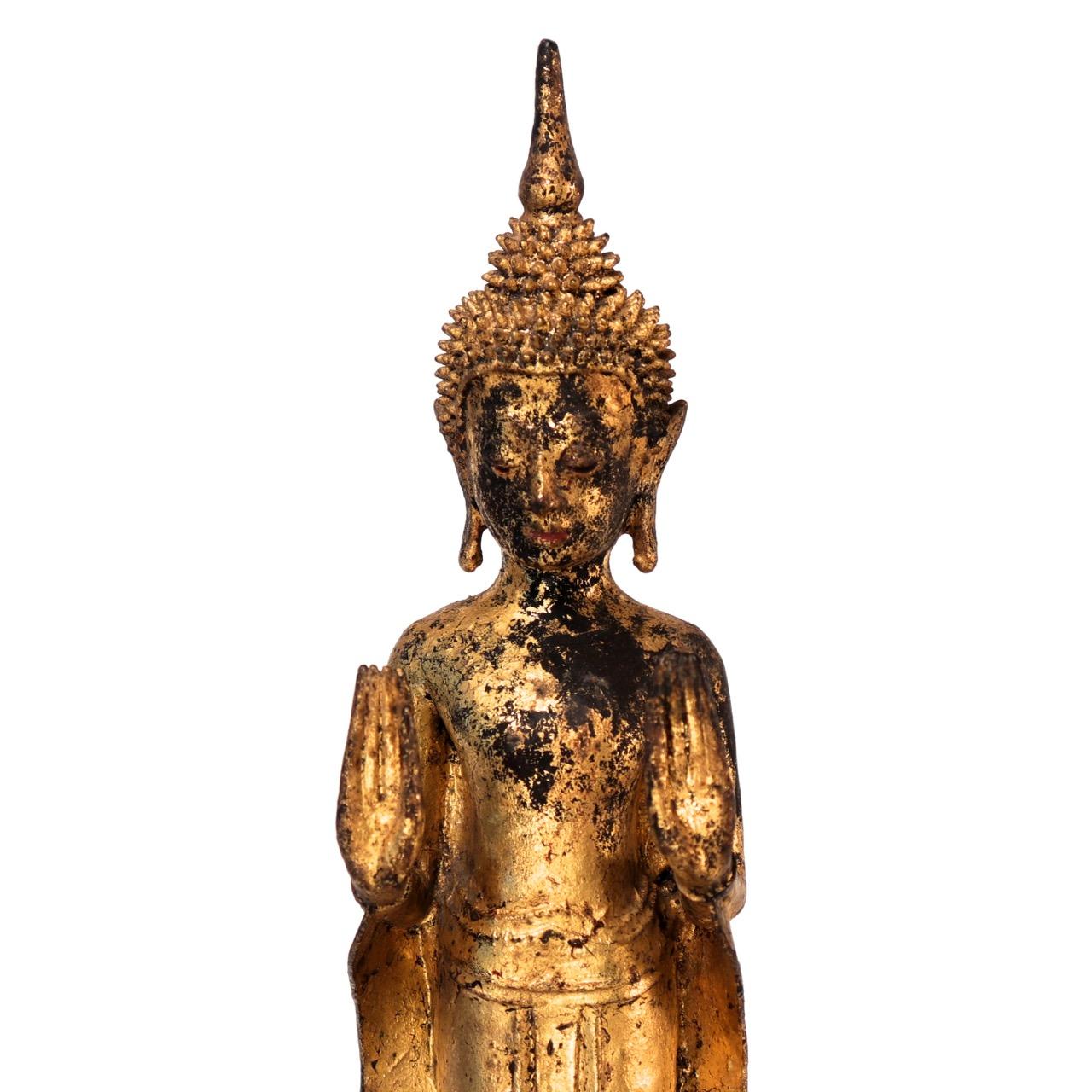 Thai Gilt Bronze Figure of a Standing Buddha, Rattanakosin Period, 19th Century For Sale 4