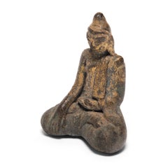 Bouddha assis en bronze doré thaïlandais, vers 1850