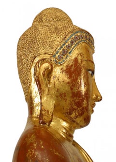 Thai Gilt Buddha Figure on Lotus