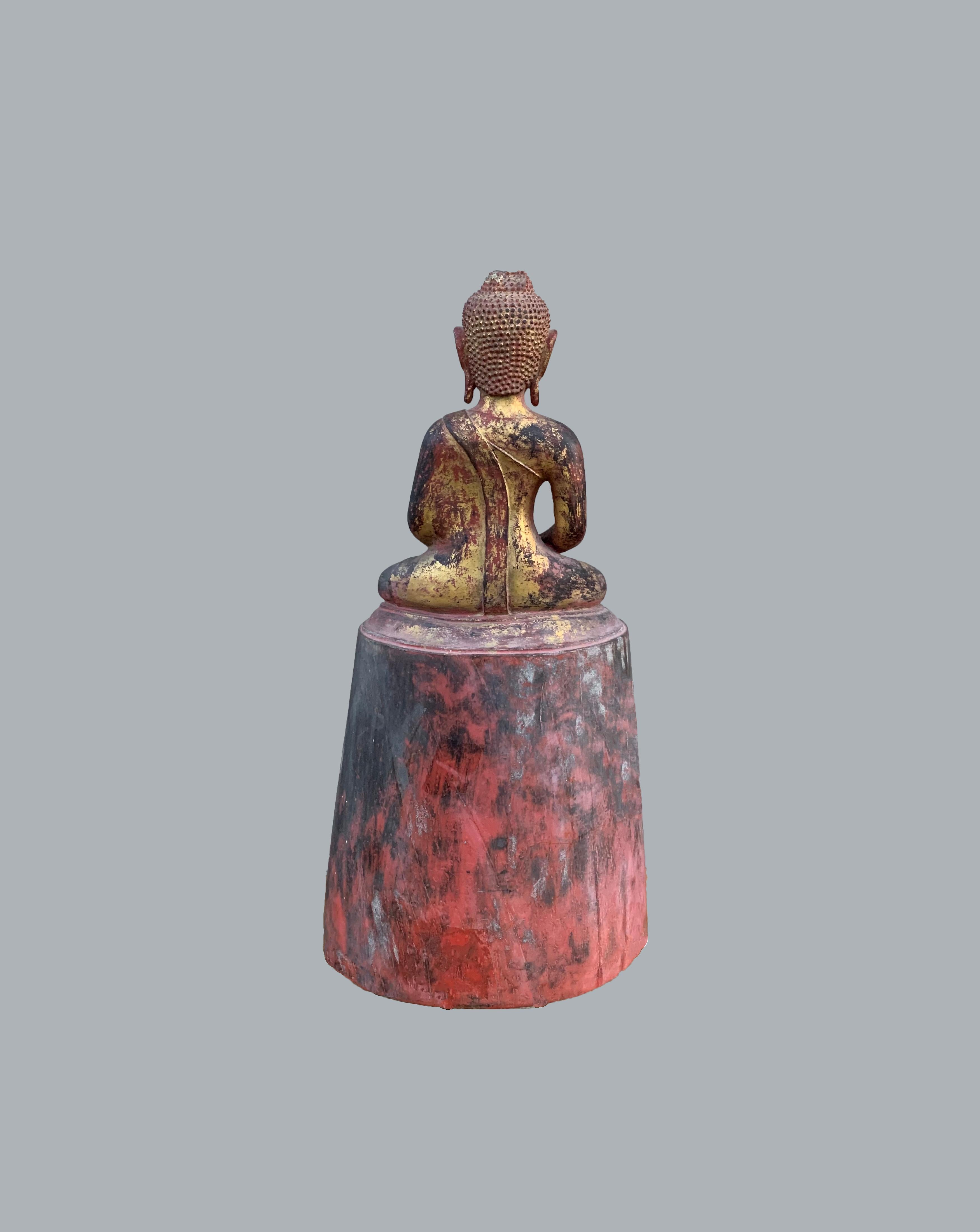 Other Thai Gilt-Wood Seated Buddha, Early 20th Century For Sale