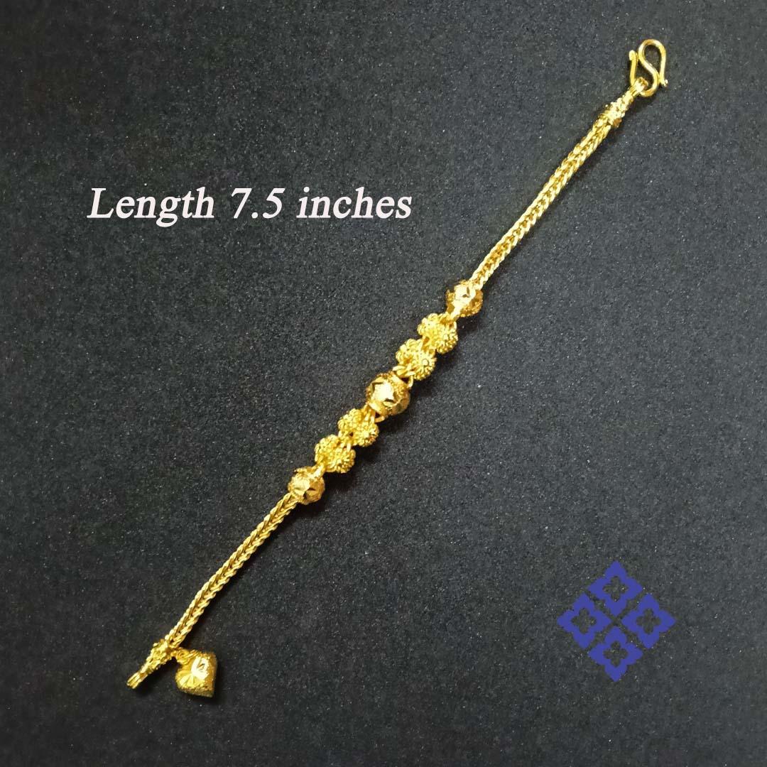 Artigiano Bracciale d'oro con fiore thailandese pikun. Ottone + argento placcato oro 24K. in vendita