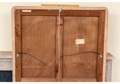 Thai Large Watercolor Painting Buddha & Disciples In Gilt Wood Frame